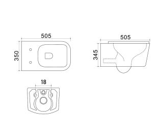 Унитаз подвесной Azario NOVA AZ-2216 безободковый с ультра тонким сиденьем микролифт